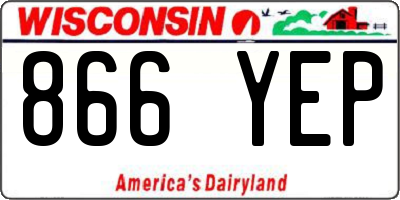 WI license plate 866YEP