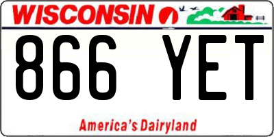 WI license plate 866YET