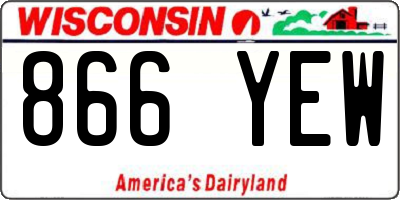 WI license plate 866YEW