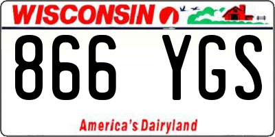 WI license plate 866YGS