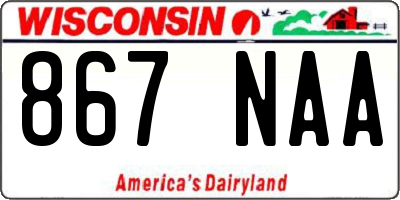 WI license plate 867NAA