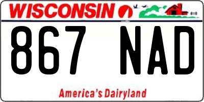 WI license plate 867NAD