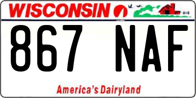 WI license plate 867NAF