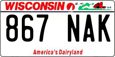 WI license plate 867NAK