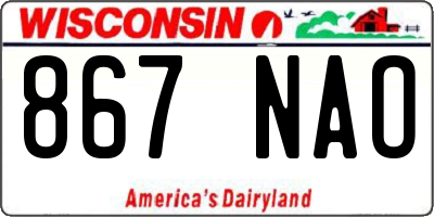 WI license plate 867NAO