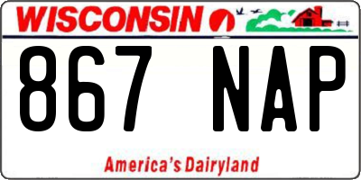 WI license plate 867NAP