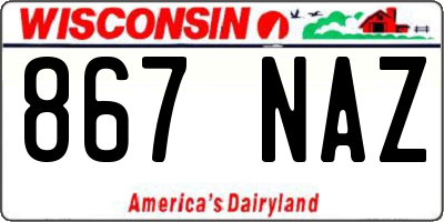 WI license plate 867NAZ