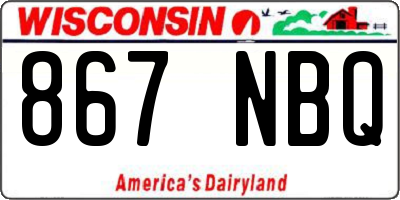 WI license plate 867NBQ