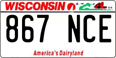 WI license plate 867NCE