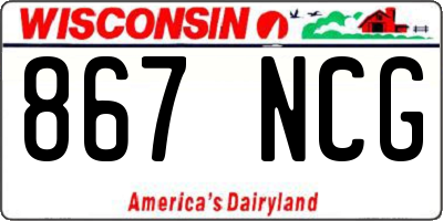 WI license plate 867NCG