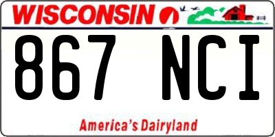 WI license plate 867NCI
