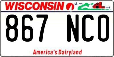 WI license plate 867NCO