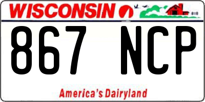 WI license plate 867NCP