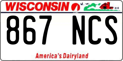 WI license plate 867NCS