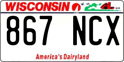 WI license plate 867NCX