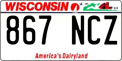 WI license plate 867NCZ