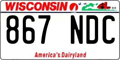 WI license plate 867NDC