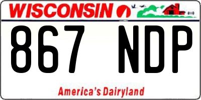 WI license plate 867NDP