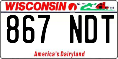 WI license plate 867NDT