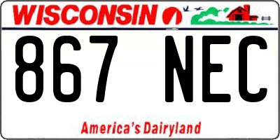 WI license plate 867NEC