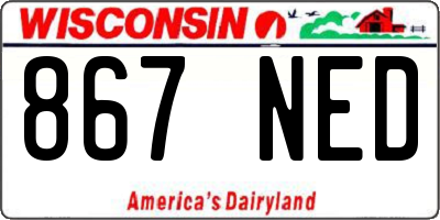 WI license plate 867NED