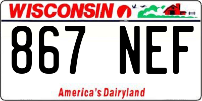 WI license plate 867NEF