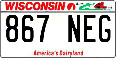 WI license plate 867NEG