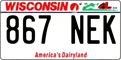 WI license plate 867NEK