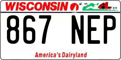 WI license plate 867NEP
