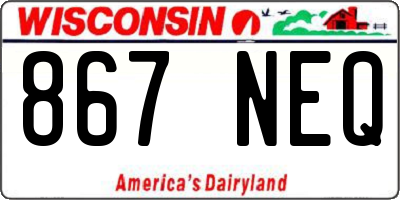 WI license plate 867NEQ