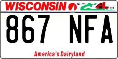 WI license plate 867NFA