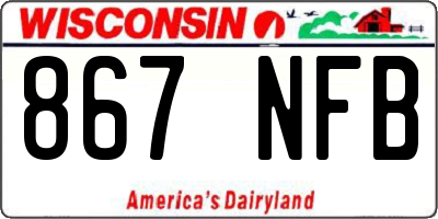 WI license plate 867NFB