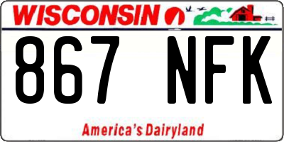 WI license plate 867NFK