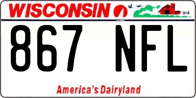 WI license plate 867NFL