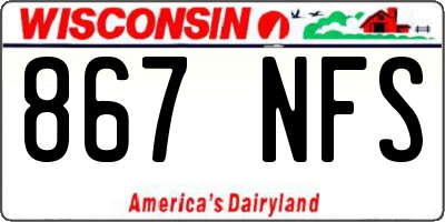WI license plate 867NFS