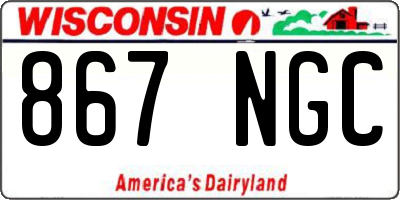 WI license plate 867NGC