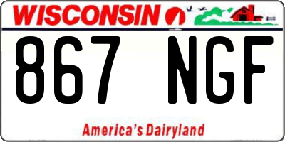 WI license plate 867NGF