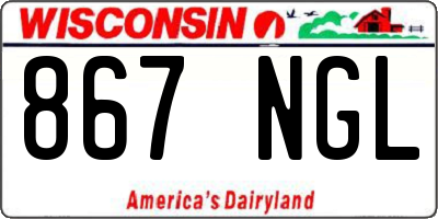 WI license plate 867NGL