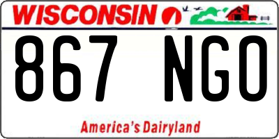 WI license plate 867NGO
