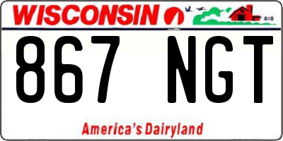 WI license plate 867NGT