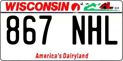 WI license plate 867NHL