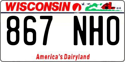WI license plate 867NHO