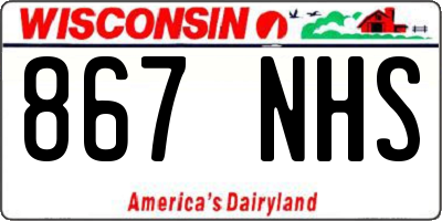 WI license plate 867NHS