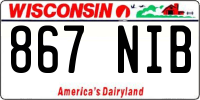WI license plate 867NIB