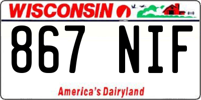 WI license plate 867NIF