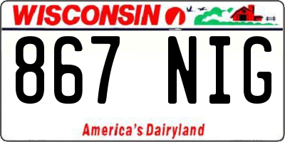 WI license plate 867NIG