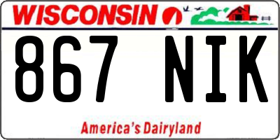 WI license plate 867NIK