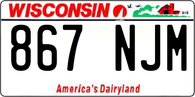 WI license plate 867NJM