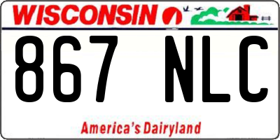 WI license plate 867NLC