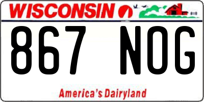 WI license plate 867NOG